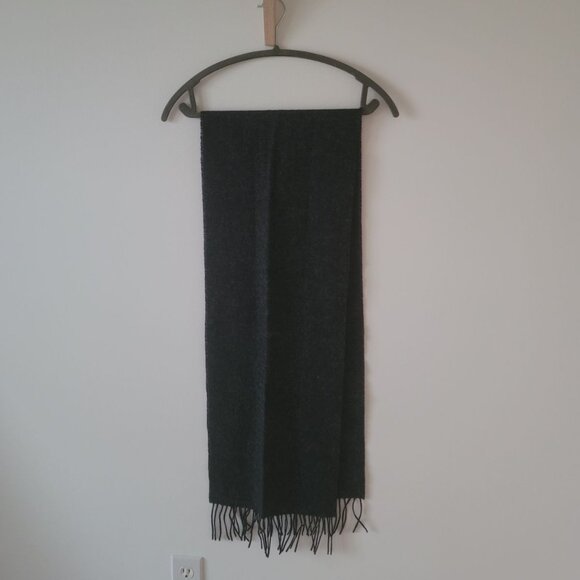 Black / Dark Grey Wool Scarf by Muji - Picture 1 of 3
